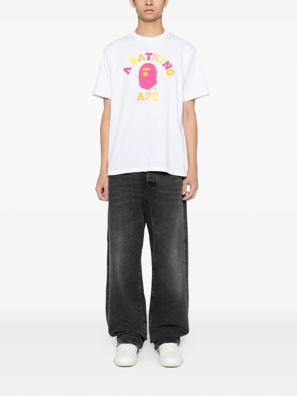 A BATHING APE T-shirt met print Wit