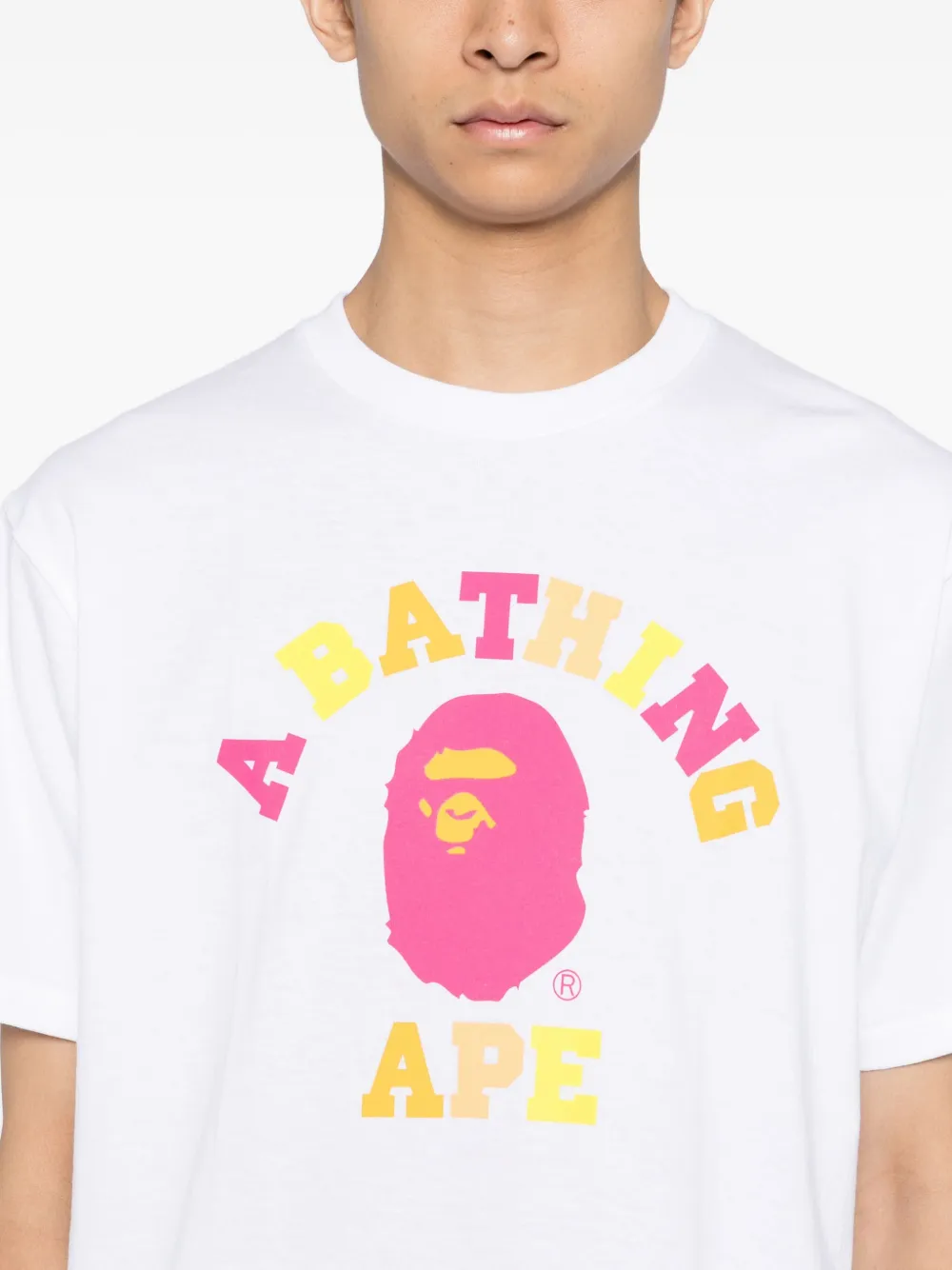 A BATHING APE T-shirt met print Wit