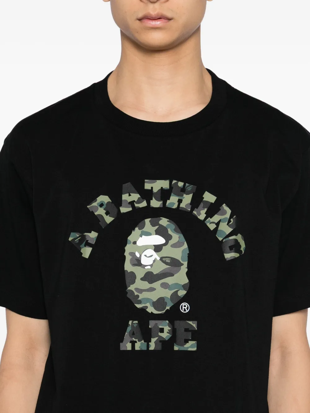 A BATHING APE T-shirt met print Zwart