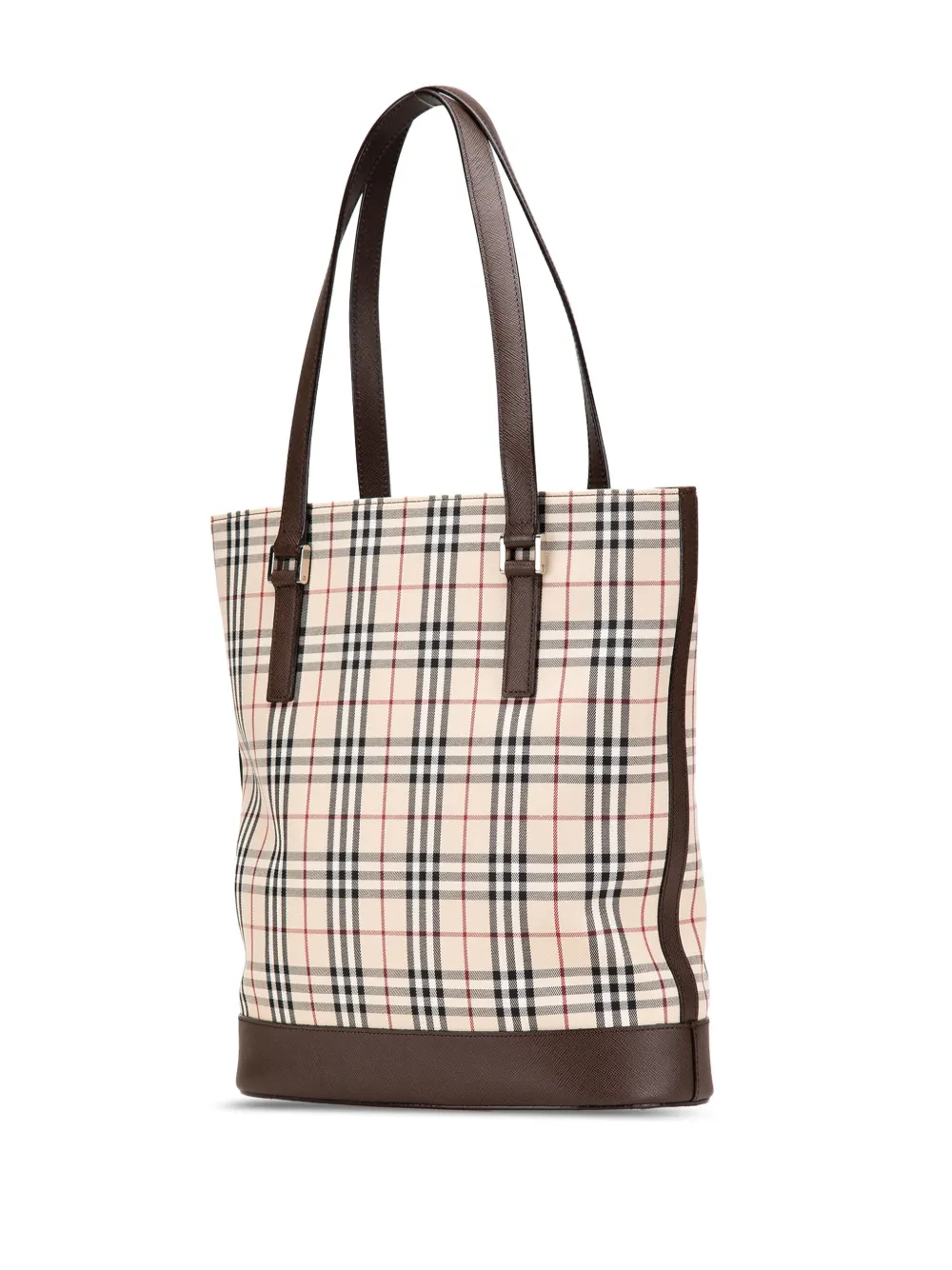 Pre-owned Burberry 2000-2017 House Check Canvas Tote Bag In Brown