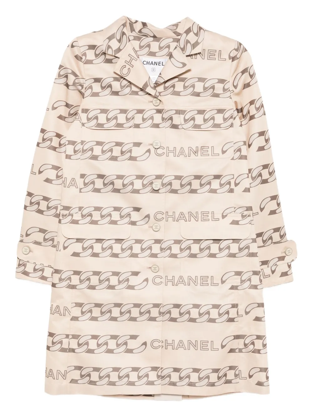 CHANEL Pre-Owned 2001 printed coat | Neutrals | Image 1