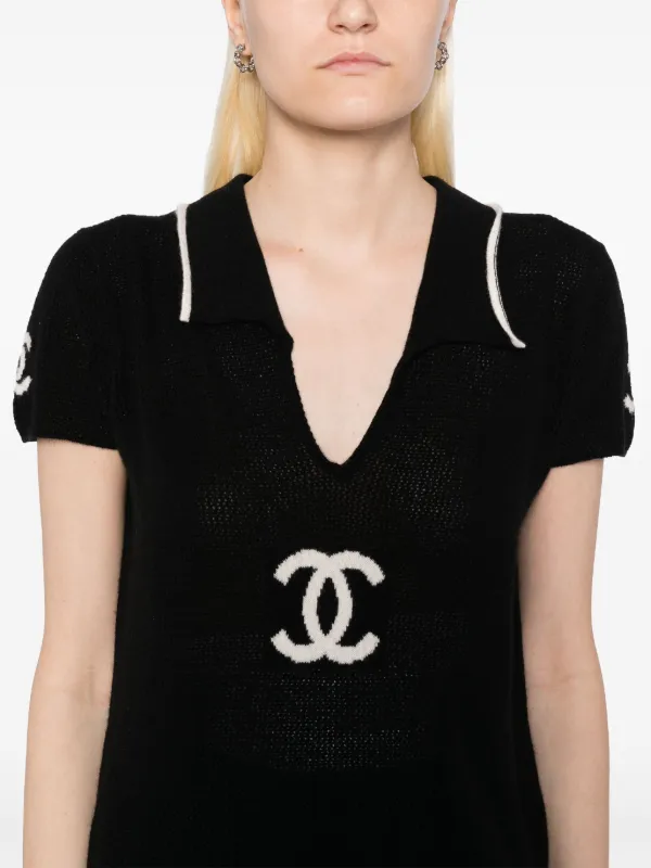 CHANEL トップス Short-sleeved top - Cashmere & silk, gray — Fashion | CHANEL
