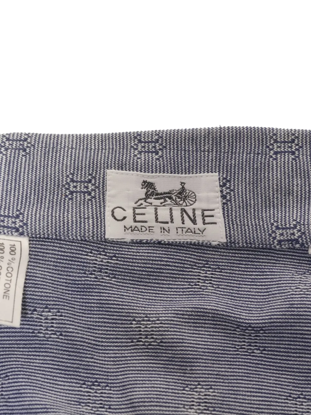 Pre-owned Celine Macadam-pattern Chest-pocket Shirt In Blue