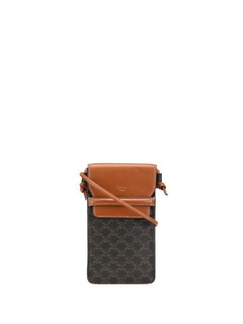 Céline Pre-Owned شنطة كروس 'تريومف ' كانفا مطلية بتصميم باوتش هاتف وقلاب2021