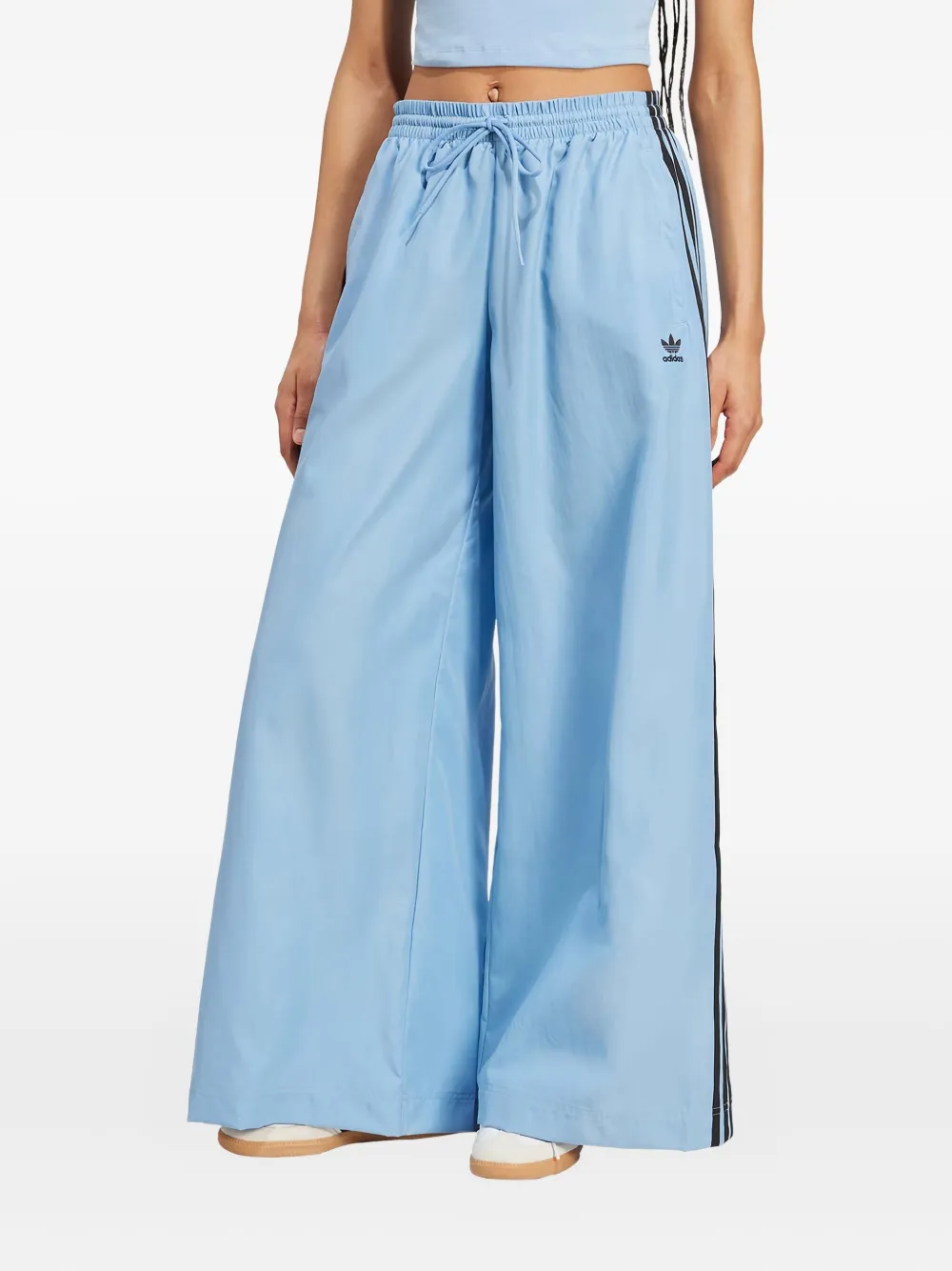 adidas 3-stripes wide-leg trousers Blauw