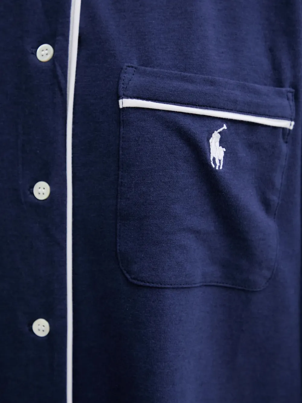 Polo Ralph Lauren Nachthemd met borstzak en knopen Blauw