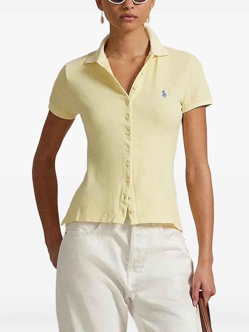 Polo Ralph Lauren Top met korte mouwen en knoop Geel