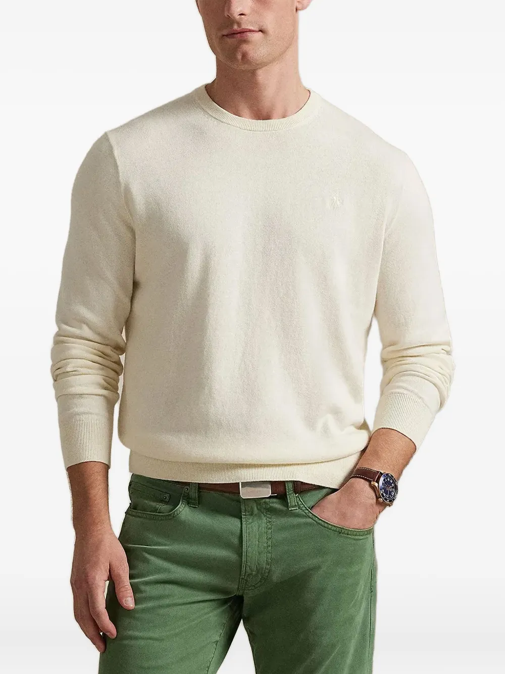 embroidered crew-neck sweater