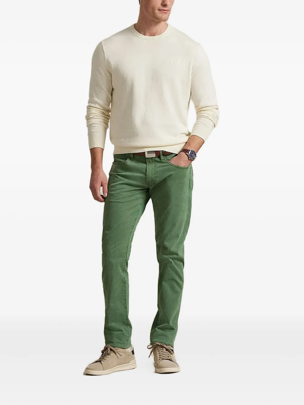 Polo Ralph Lauren embroidered crew-neck sweater - Wit