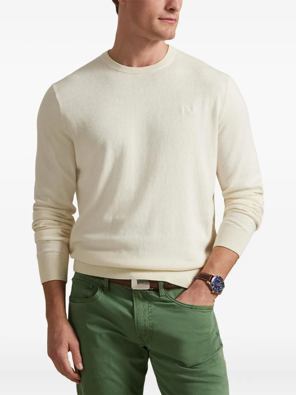 Polo Ralph Lauren Sweater met borduurwerk en ronde hals Wit