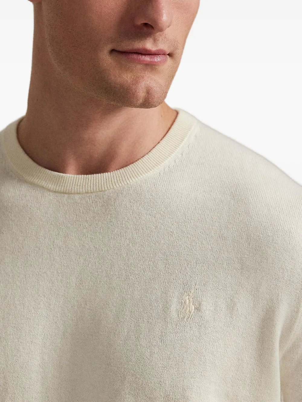 Polo Ralph Lauren Sweater met borduurwerk en ronde hals Wit