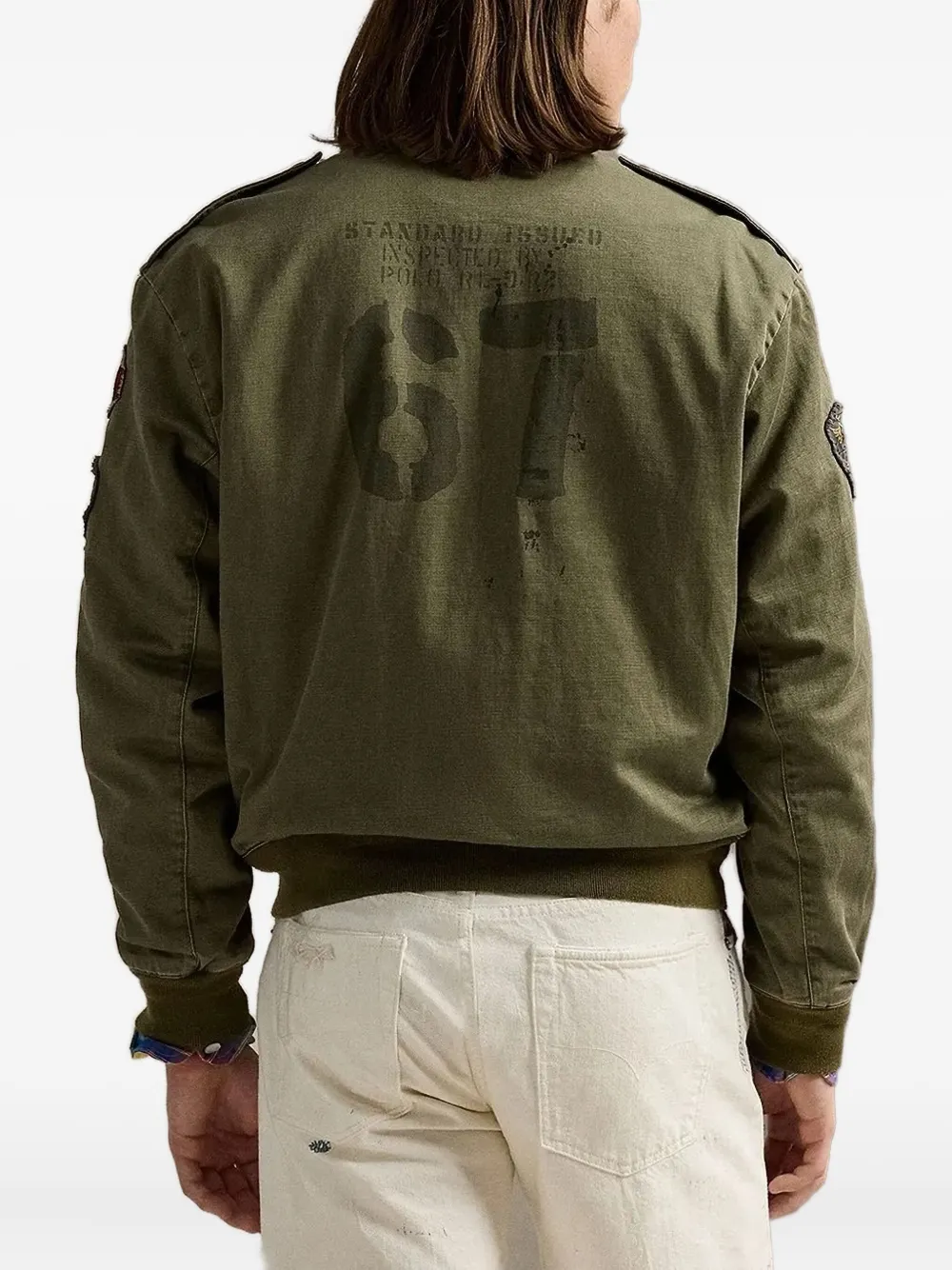 Polo Ralph Lauren embroidered bomber jacket Groen