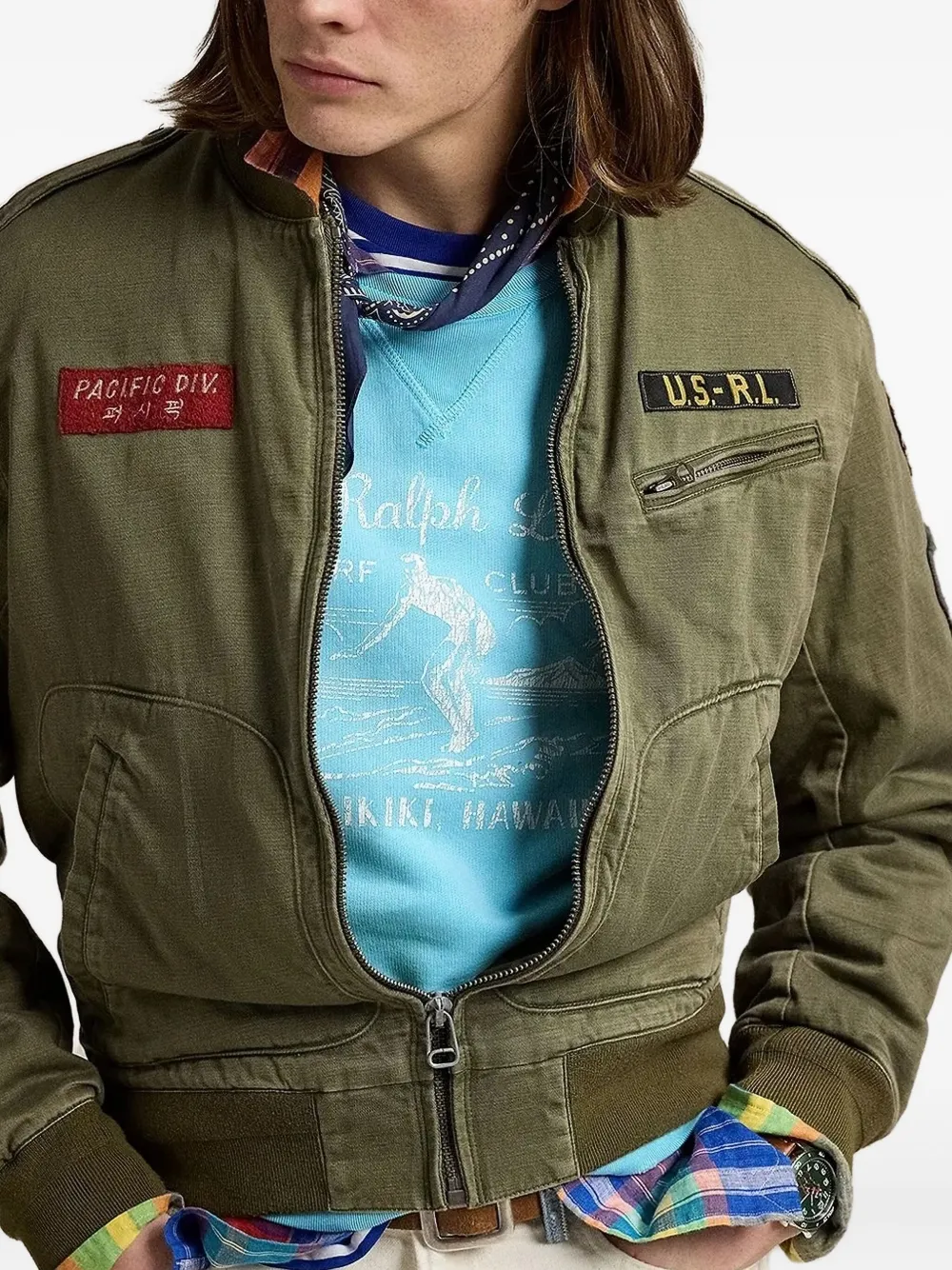 Polo Ralph Lauren embroidered bomber jacket Groen