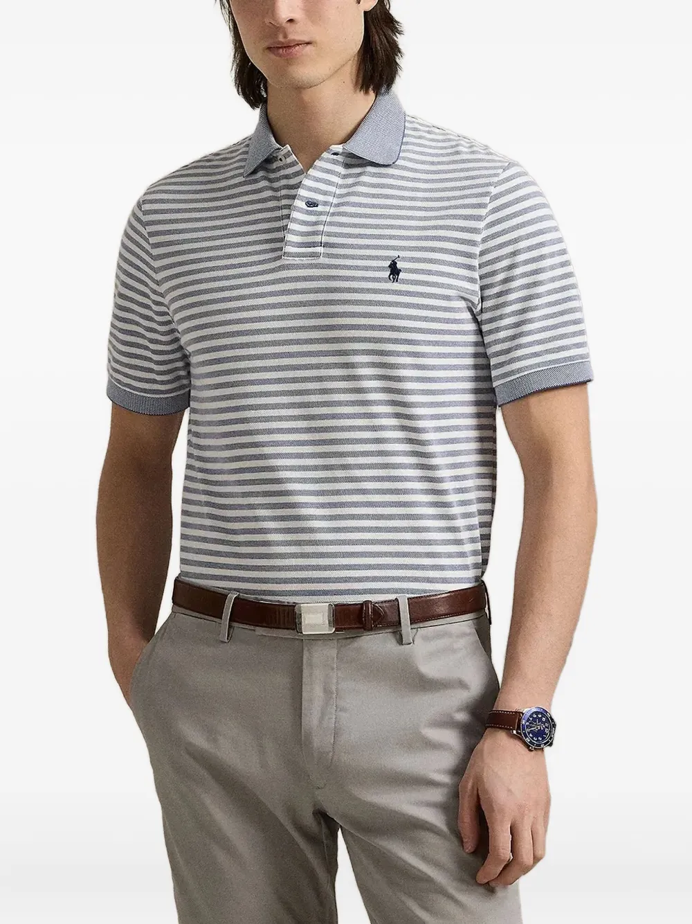 striped polo shirt