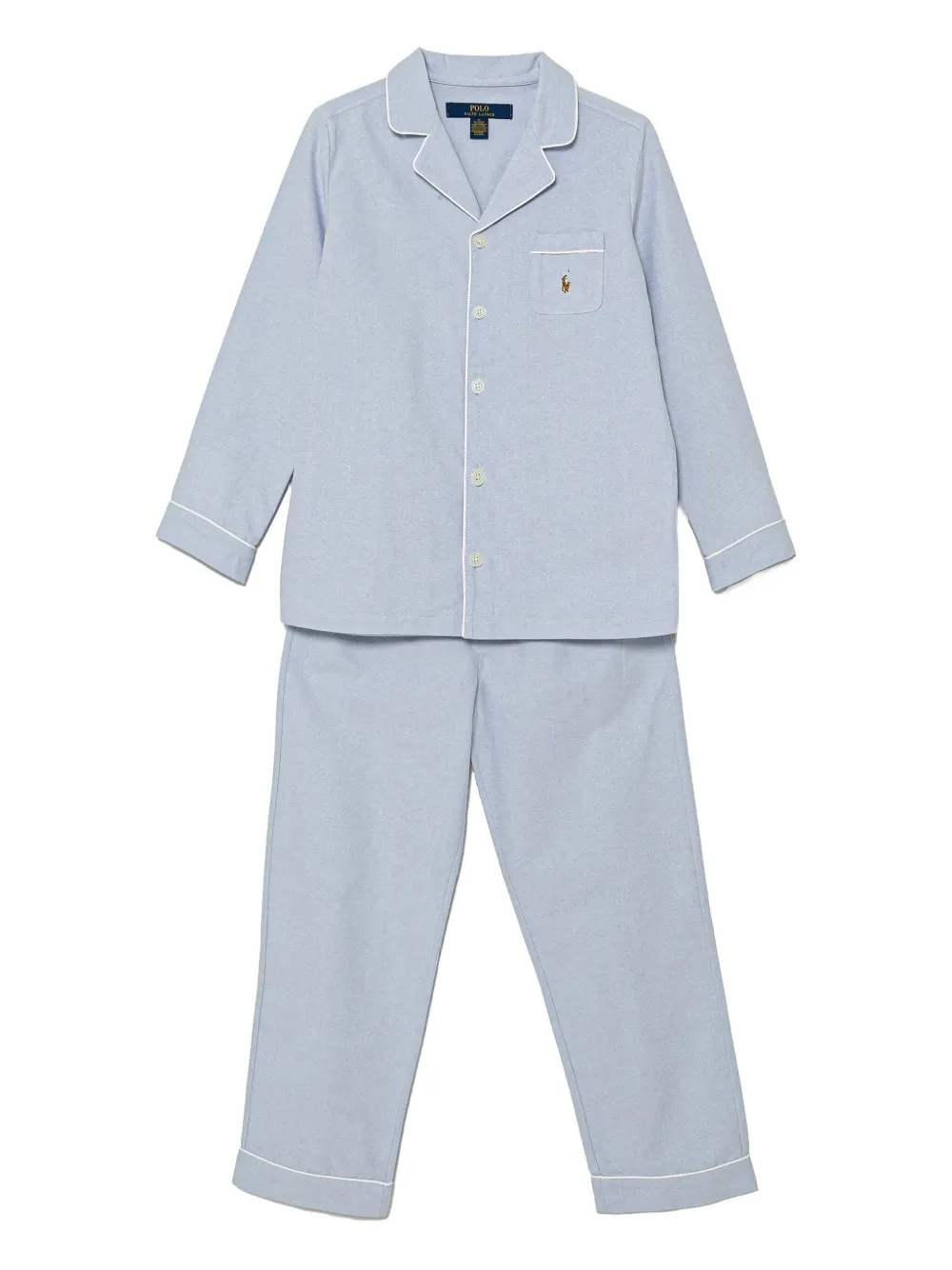 Polo Ralph Lauren Embroidered-logo Pajama Set In Blue