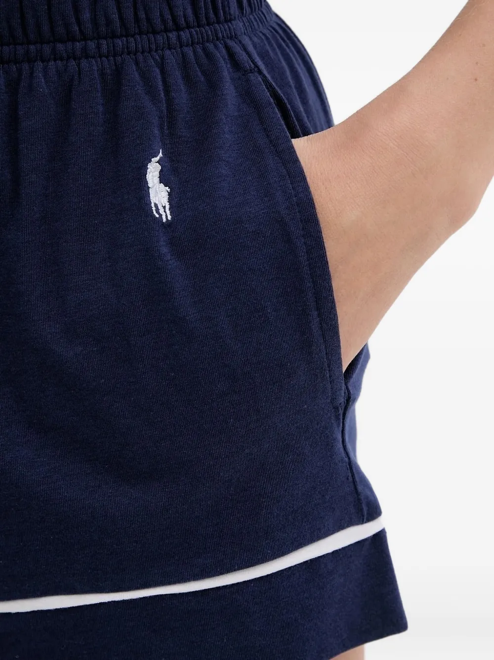 Polo Ralph Lauren piped-trim pajama set Blauw