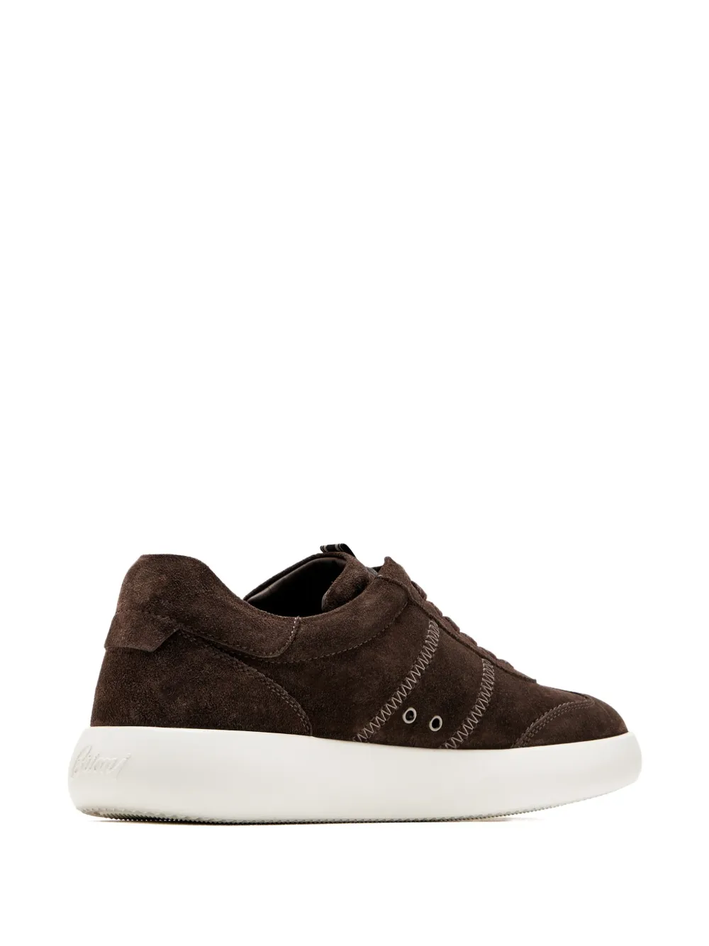 Brioni Suede Lace-up Sneakers In Brown