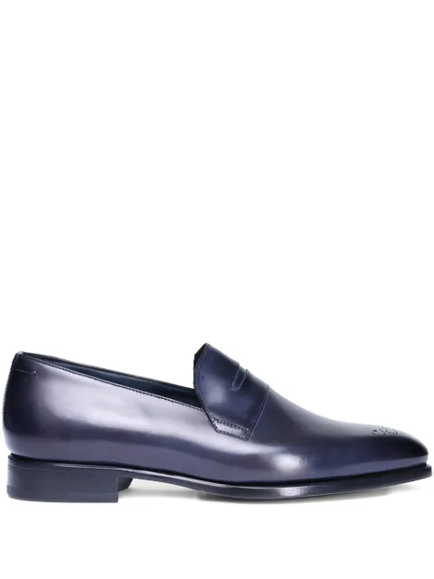 Brioni perforated leather loafers