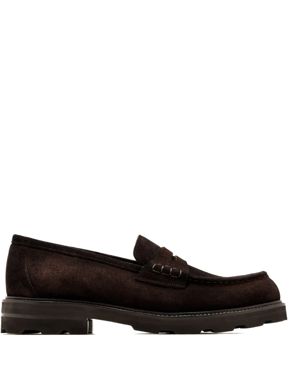 Brioni penny-strap suede loafers Brown