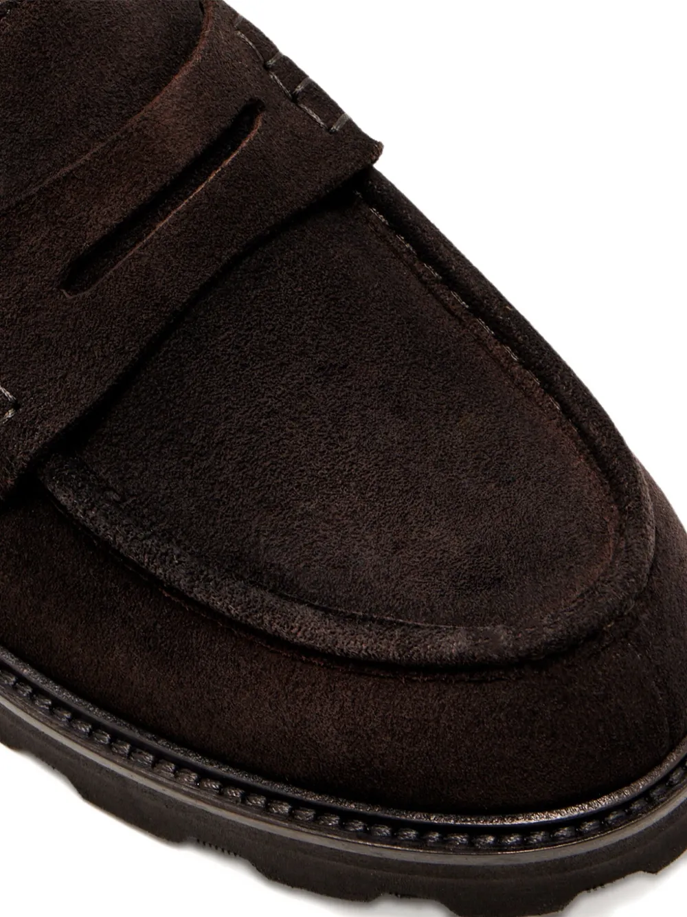 Brioni Penny-strap Suede Loafers In Brown
