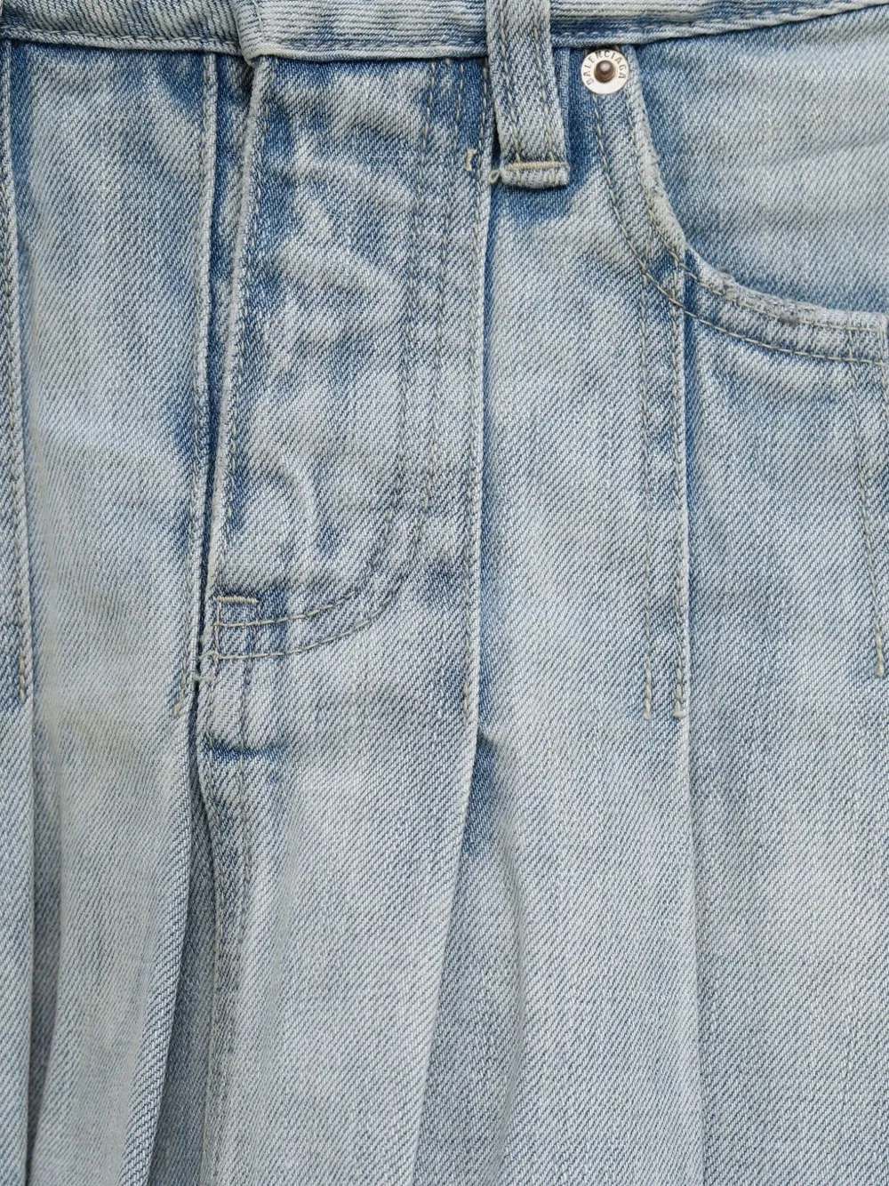 Balenciaga Geplooide denim rok met ranje Blauw