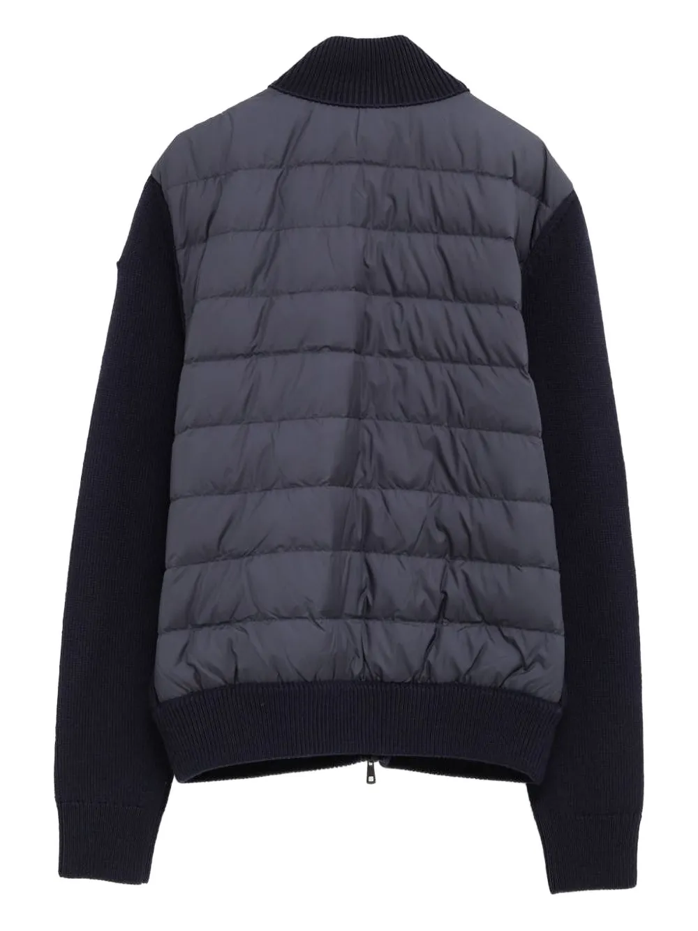 Moncler Zip Quilted Cardigan In Blue