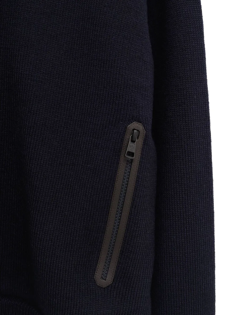 Moncler Zip Quilted Cardigan In Blue