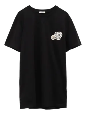 Moncler logo-print Cotton T-shirt | Black | FARFETCH