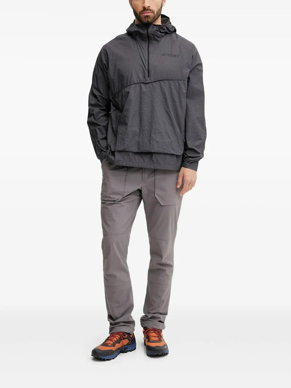 adidas Terrex half-zip hooded jacket | Grey | Image 1