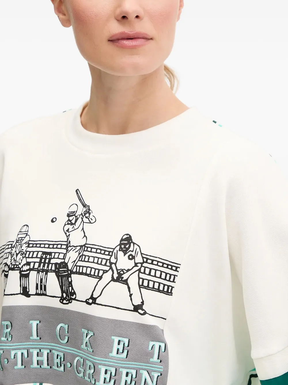 adidas Gestreepte sweater met cricketprint Wit
