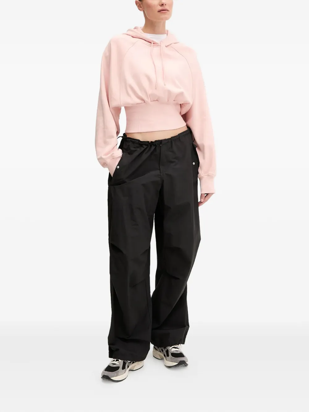 Adidas by Stella McCartney Hoodie met gesmockte taille - Roze