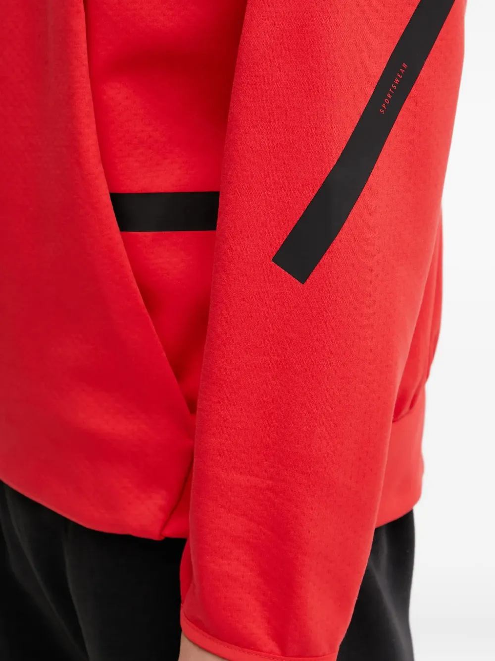 adidas Hoodie met buidelzak en streepdetail Rood