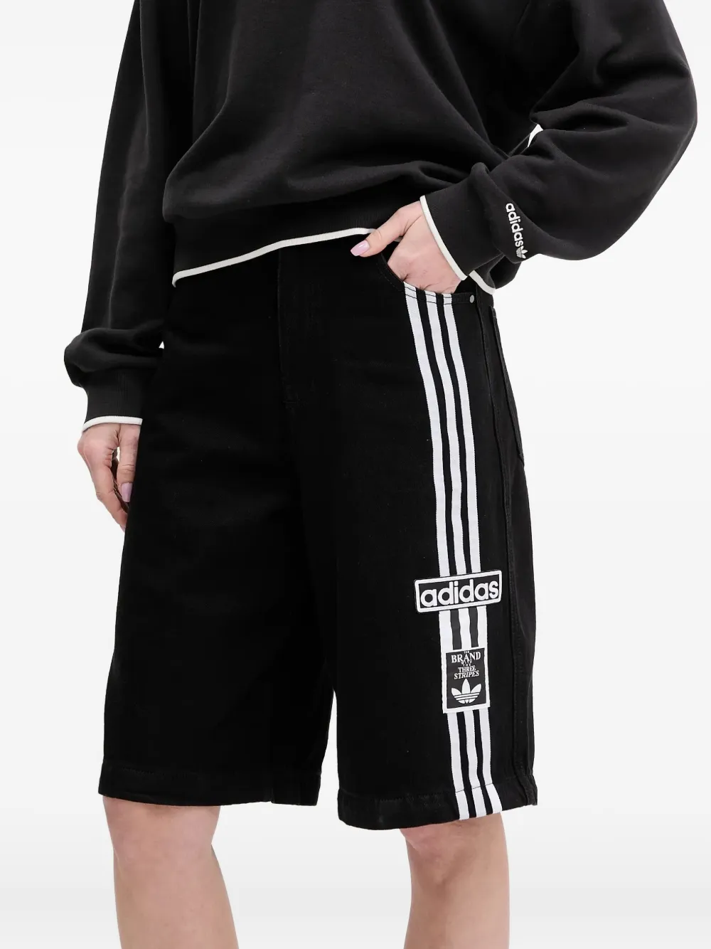 adidas Straight jeans met drie strepen Zwart