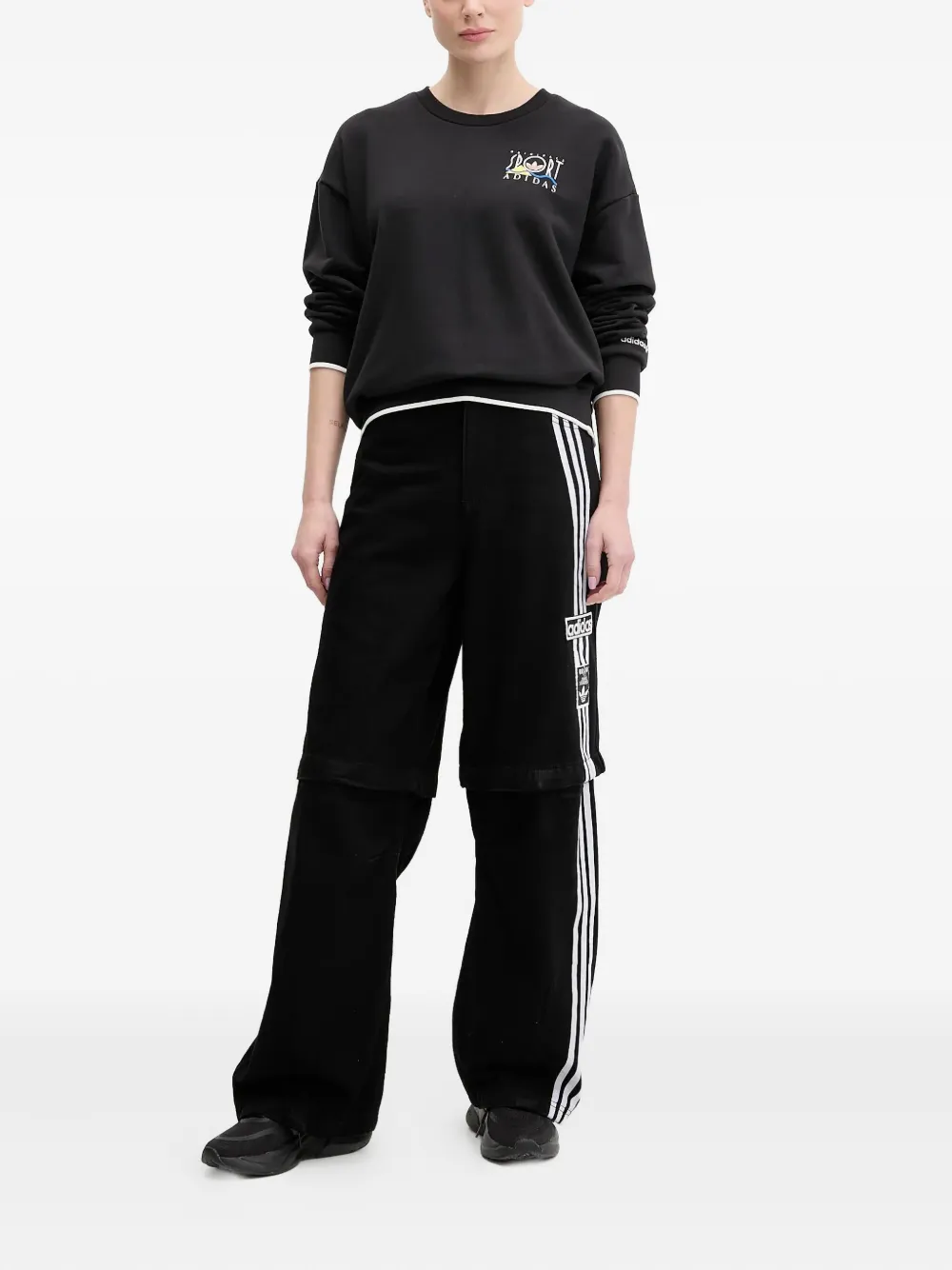adidas Straight jeans met drie strepen Zwart