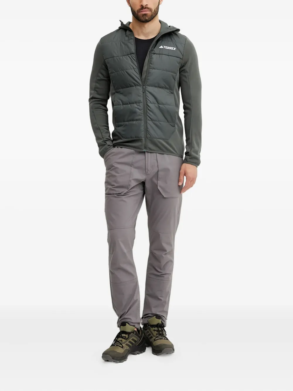 adidas hooded quilted-panel jacket | Sport Jackets & Windbreakers | Image 2
