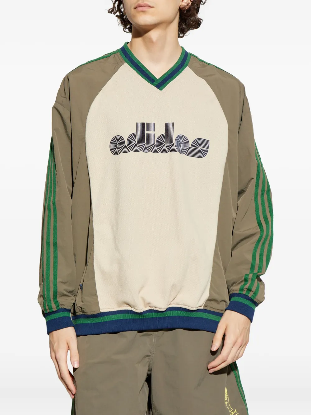 adidas x Brain Dead Originals sweater met colourblocking en logo Groen