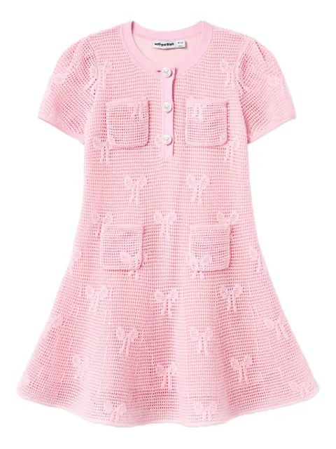 Self-Portrait Kids pocket-embellished knitted dress