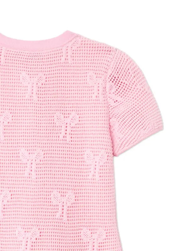 Self-Portrait Kids pocket-embellished Knitted Dress Pink