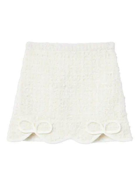 Self-Portrait Kids textured bow-detail skirt
