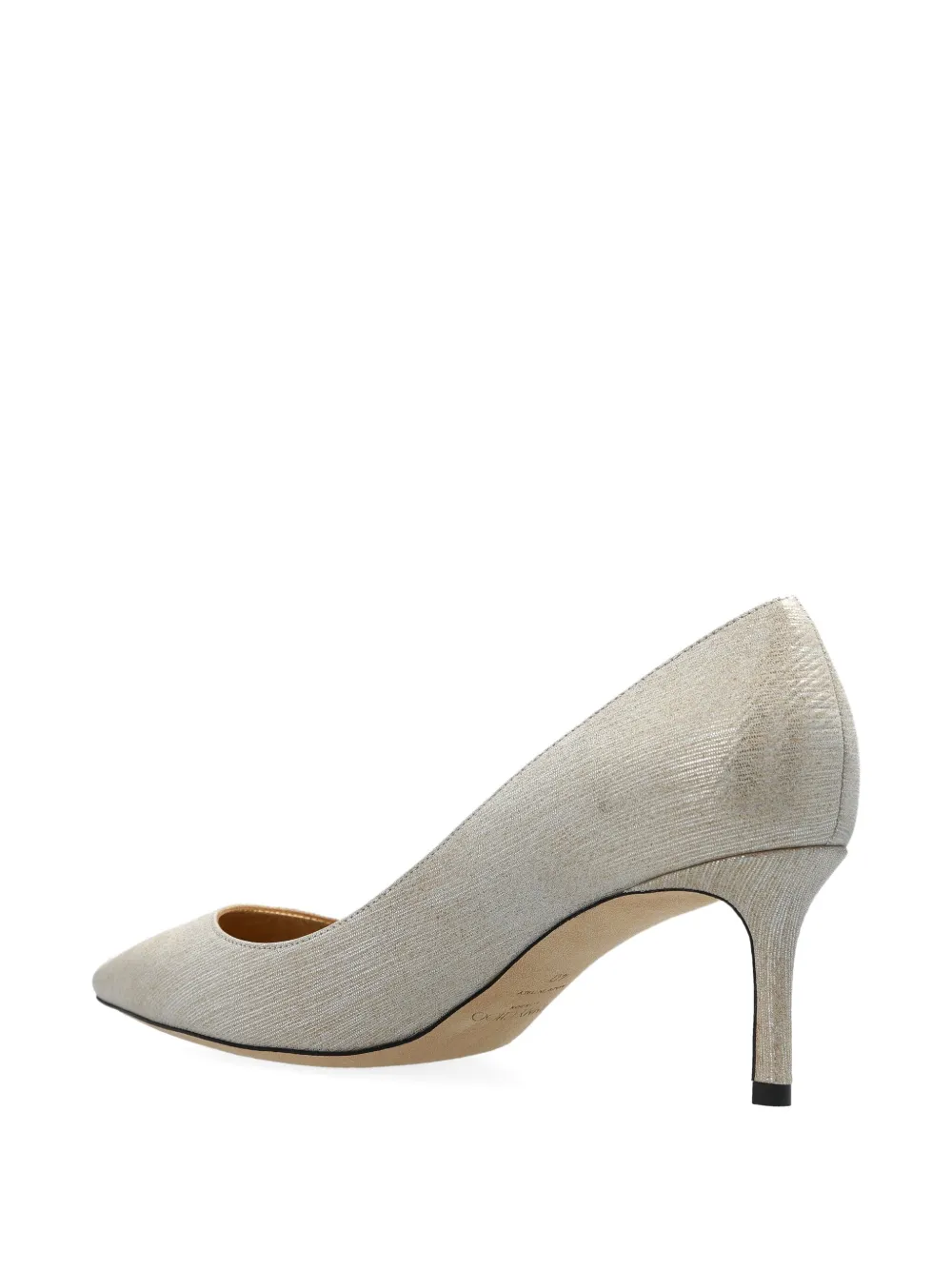 Jimmy Choo Romy metallic leather pointed-toe heels Neutrals