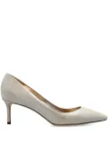 Jimmy Choo Romy metallic leather pointed-toe heels - Neutrals