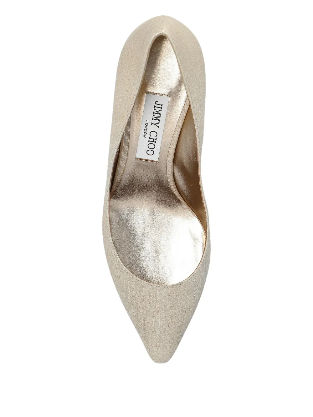 Jimmy Choo Romy metallic leather pointed-toe heels Neutrals