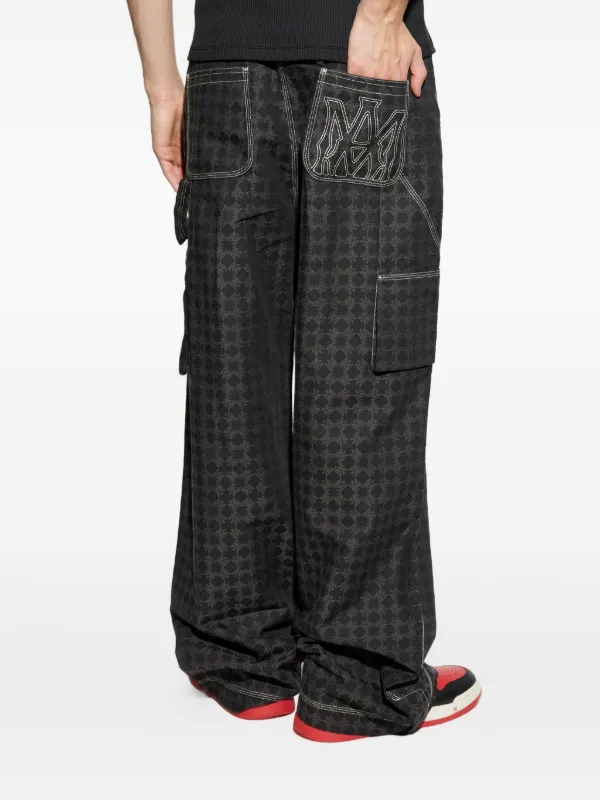 amiri ダメージボーダー　macra AMIRI MA Quad Checked Trousers | Black | FARFETCH