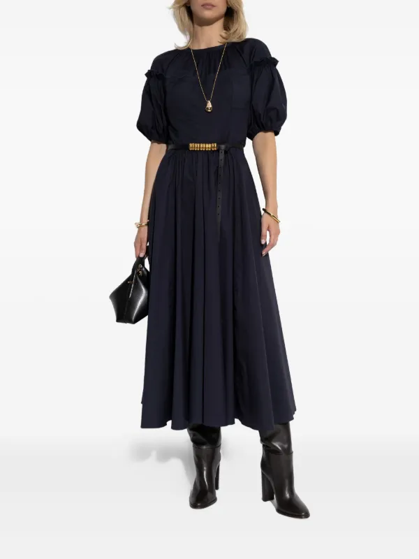 Ulla Johnson Puff-Sleeve Midi Dress - Blue