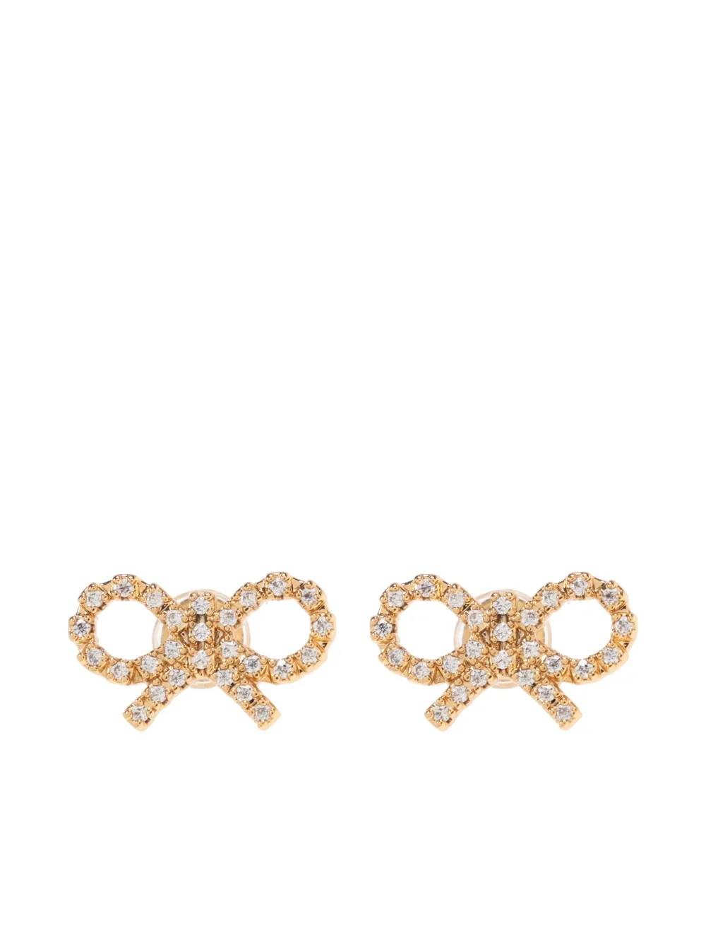 Self-Portrait aretes con forma de moño micro | dorado | Image 1