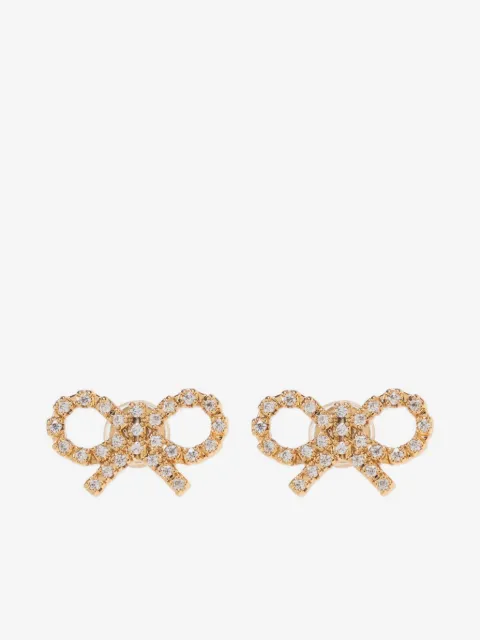 Self-Portrait micro bow-shaped earrings