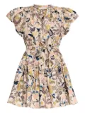 Ulla Johnson floral-print puff-sleeve mini dress - Neutrals