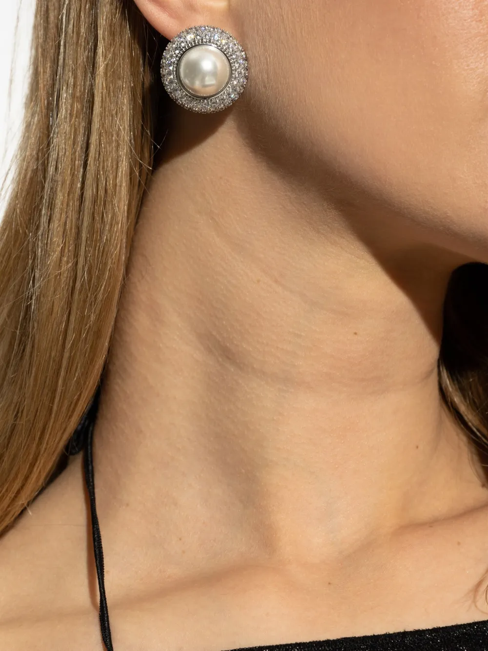 Self-Portrait crystal-embellished stud earrings - Zilver