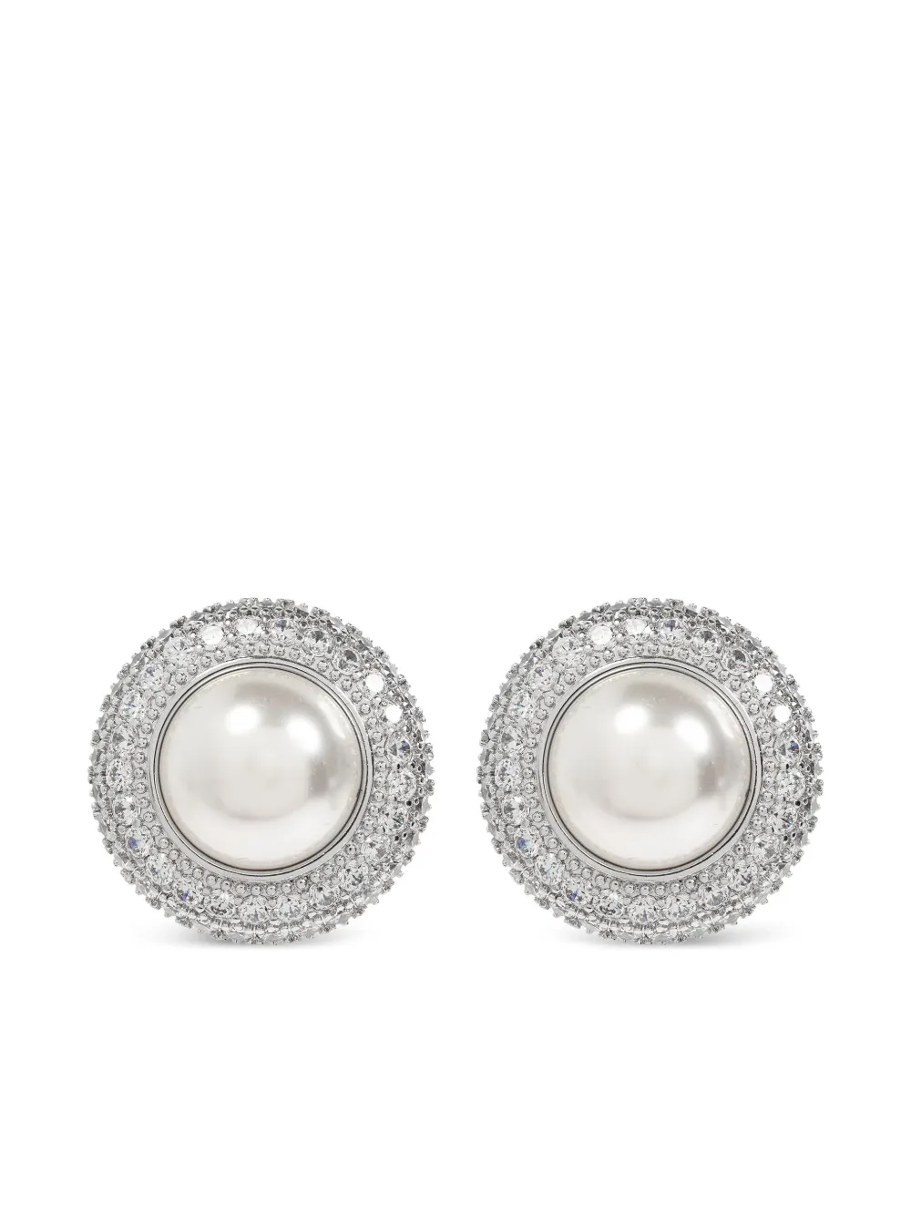 Self-Portrait aretes con detalles de cristal | plateado | Image 1
