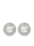 Self-Portrait crystal-embellished stud earrings - Silver